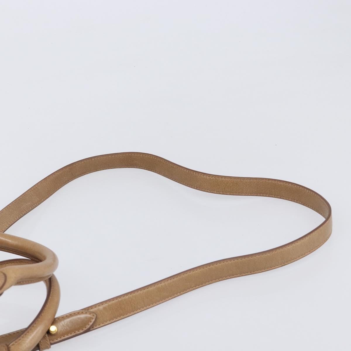 Miu Miu Hand Bag Leather 2way Brown Gold Tone Auth 167600V