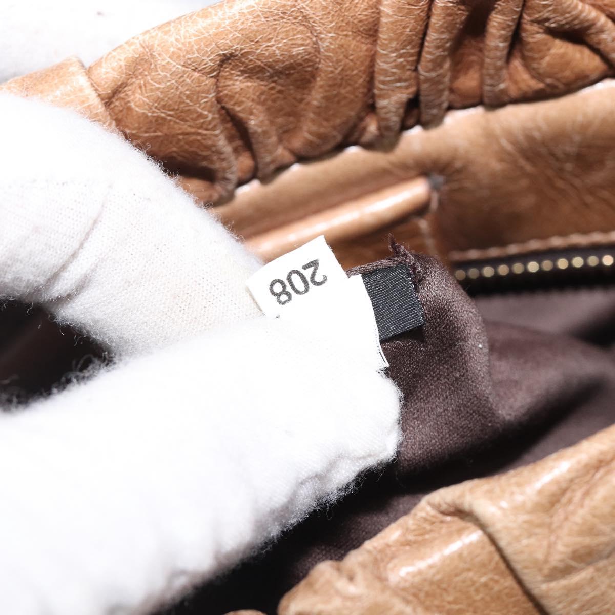 Miu Miu Hand Bag Leather 2way Brown Gold Tone Auth 167600V