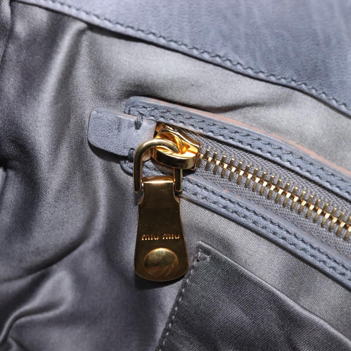 Miu Miu Hand Bag Leather 2way Gray Gold Tone Auth 167602V