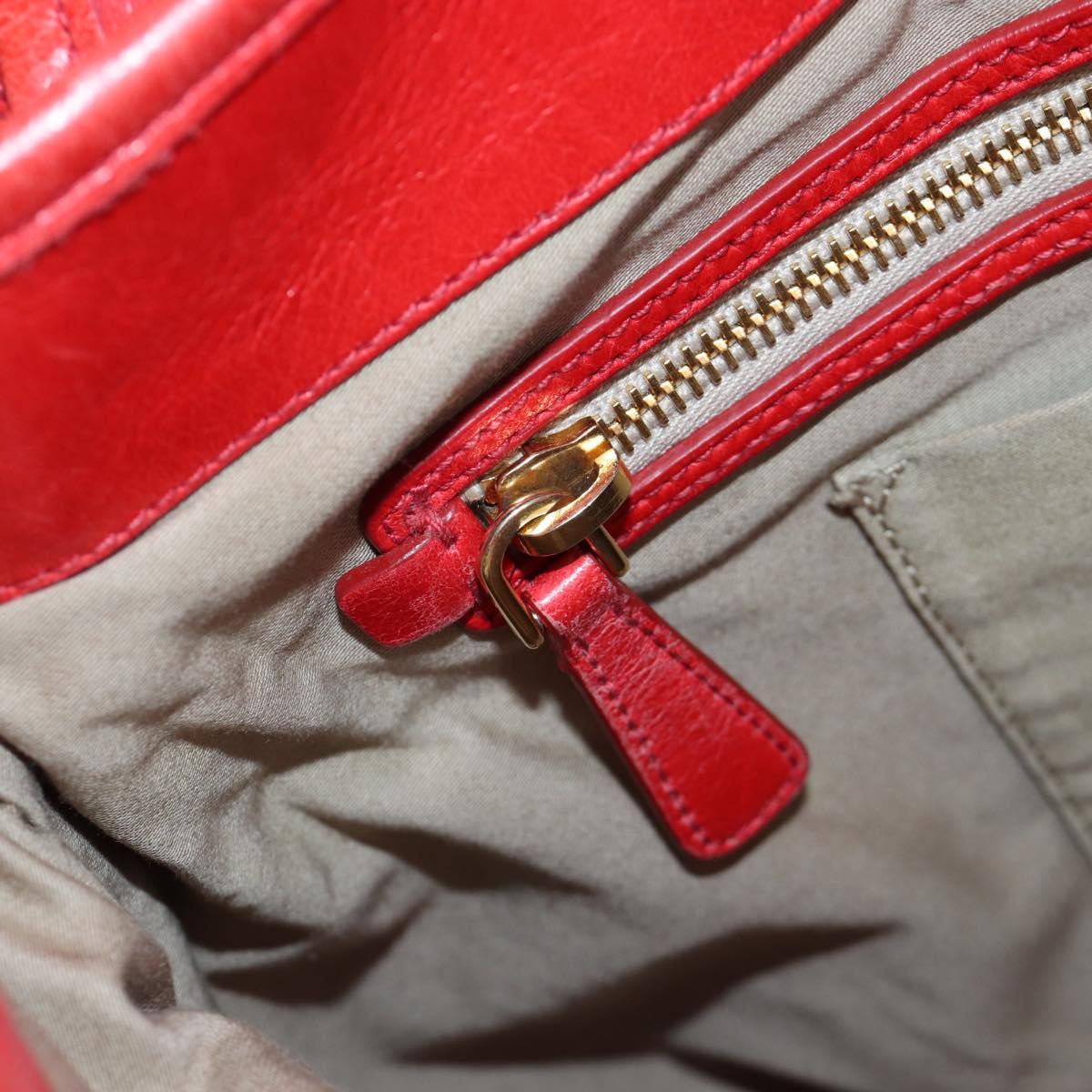 Miu Miu Hand Bag Leather 2way Red Gold Tone Auth 167603V