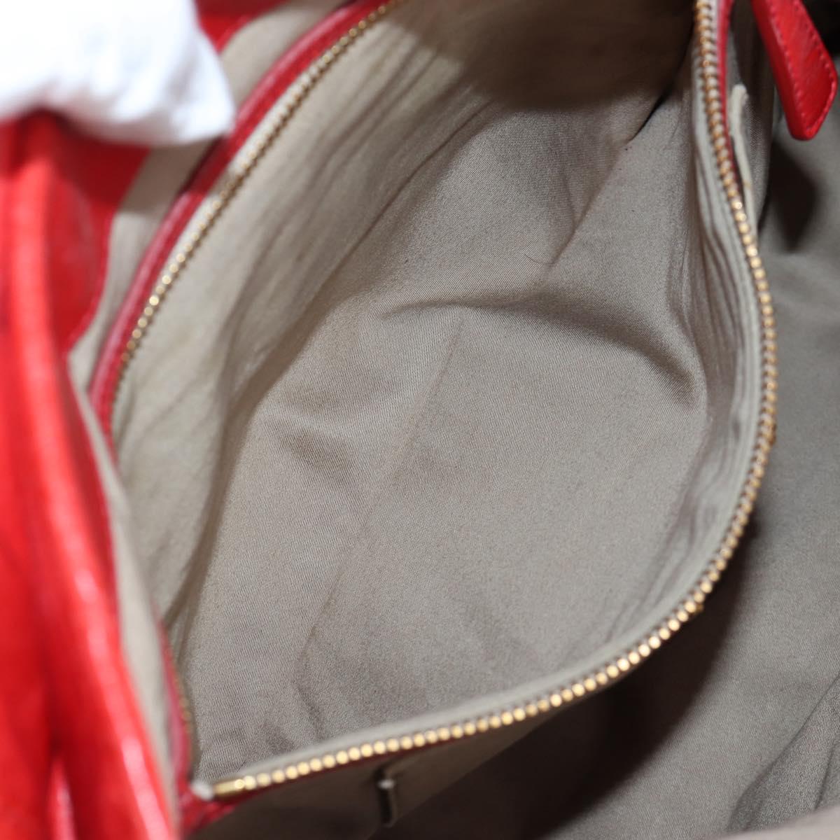 Miu Miu Hand Bag Leather 2way Red Gold Tone Auth 167603V