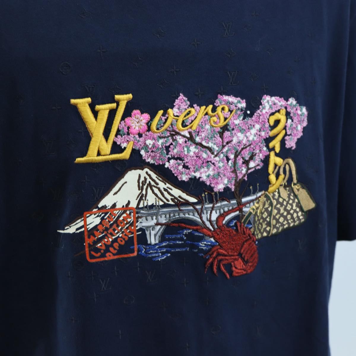 LOUIS VUITTON x NIGO Pharrell Williams T-shirt Navy HTY78WY75 Auth 167608SM