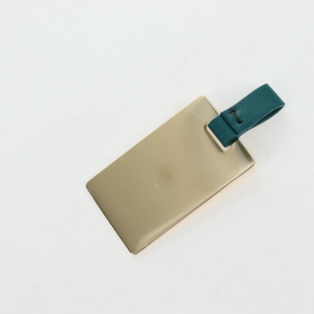 Miu Miu Matelasse Neck Mini Pouch Leather Green Gold Tone Auth 167613M