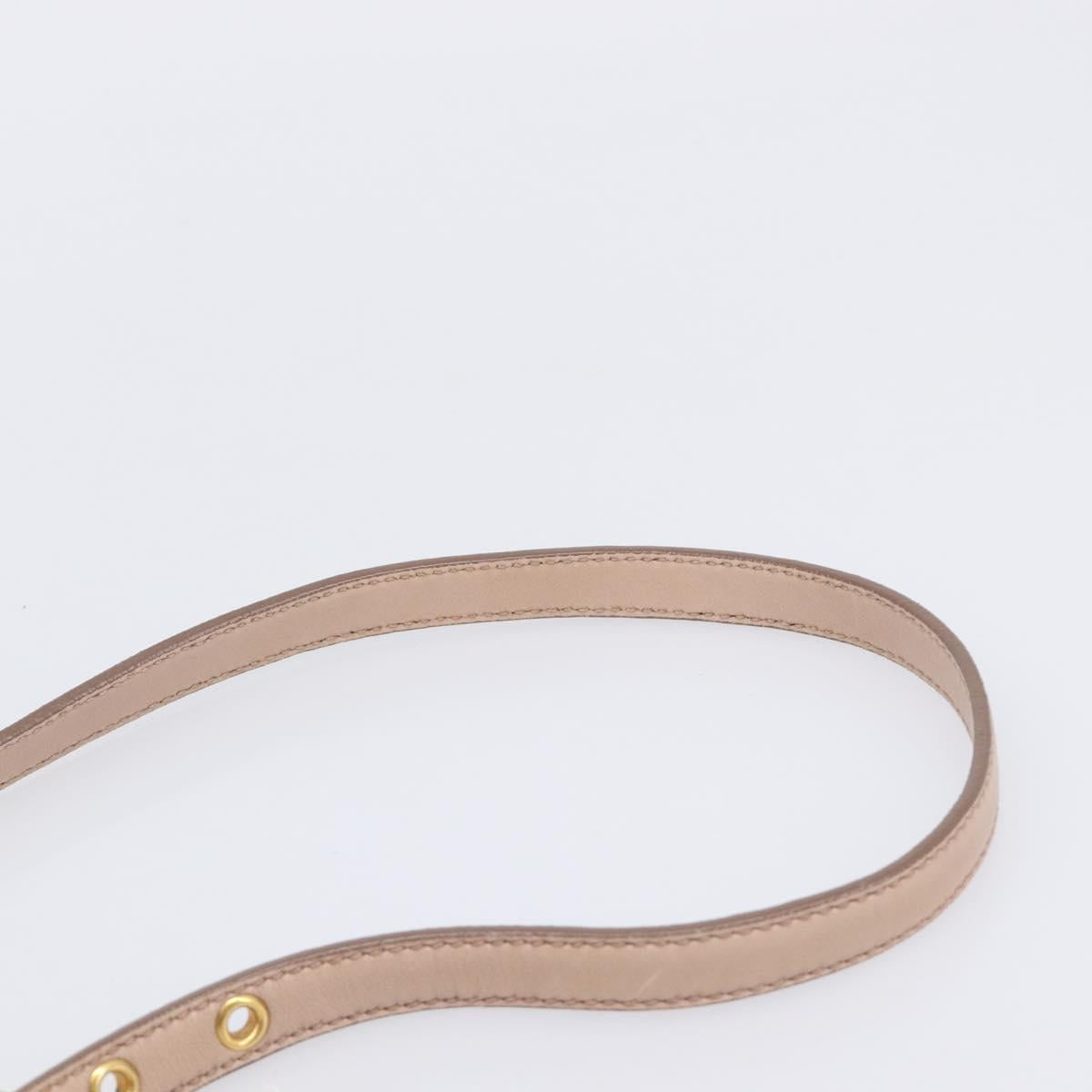 Miu Miu Matelasse Hand Bag Leather 2way Beige Gold Tone Auth 167614M