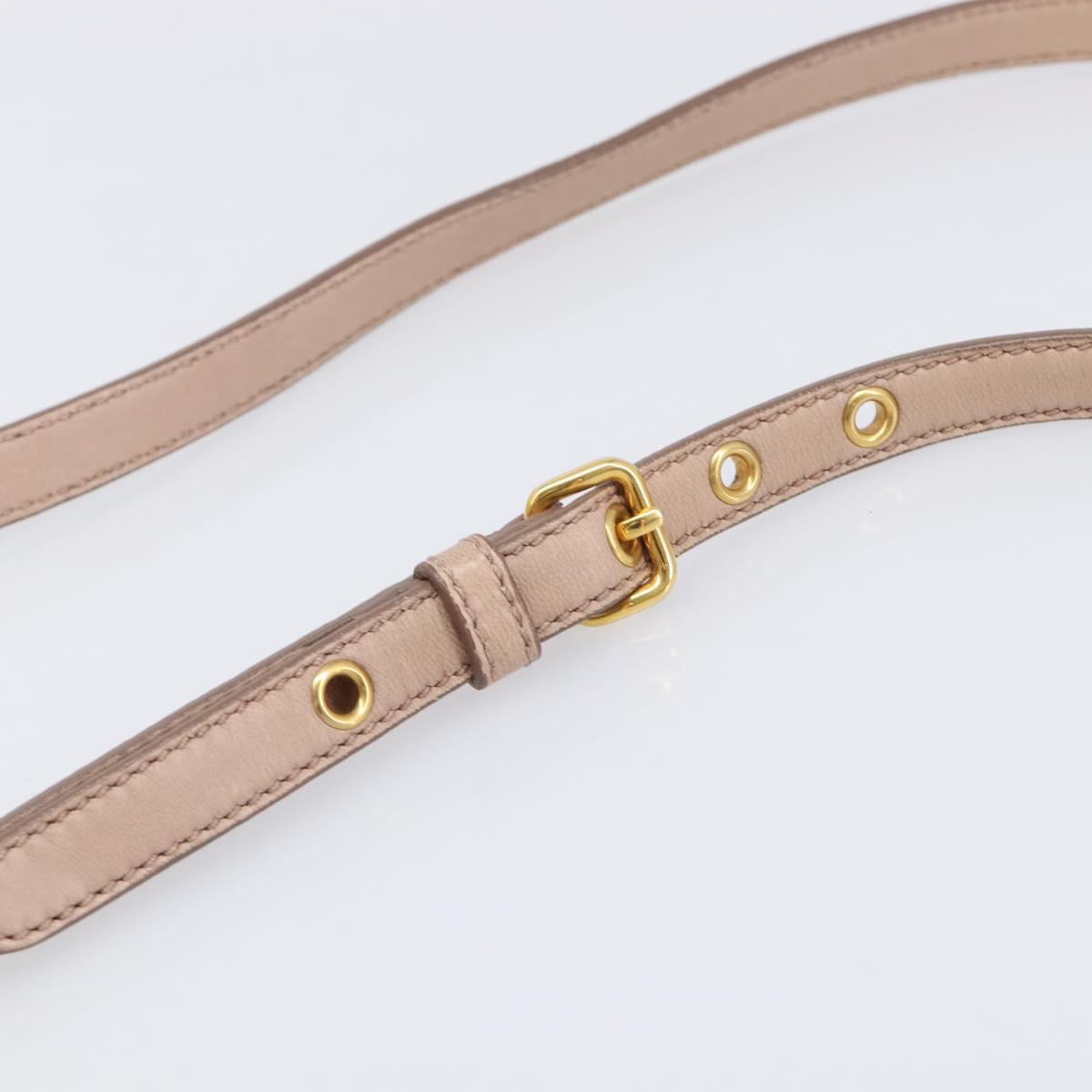 Miu Miu Matelasse Hand Bag Leather 2way Beige Gold Tone Auth 167614M