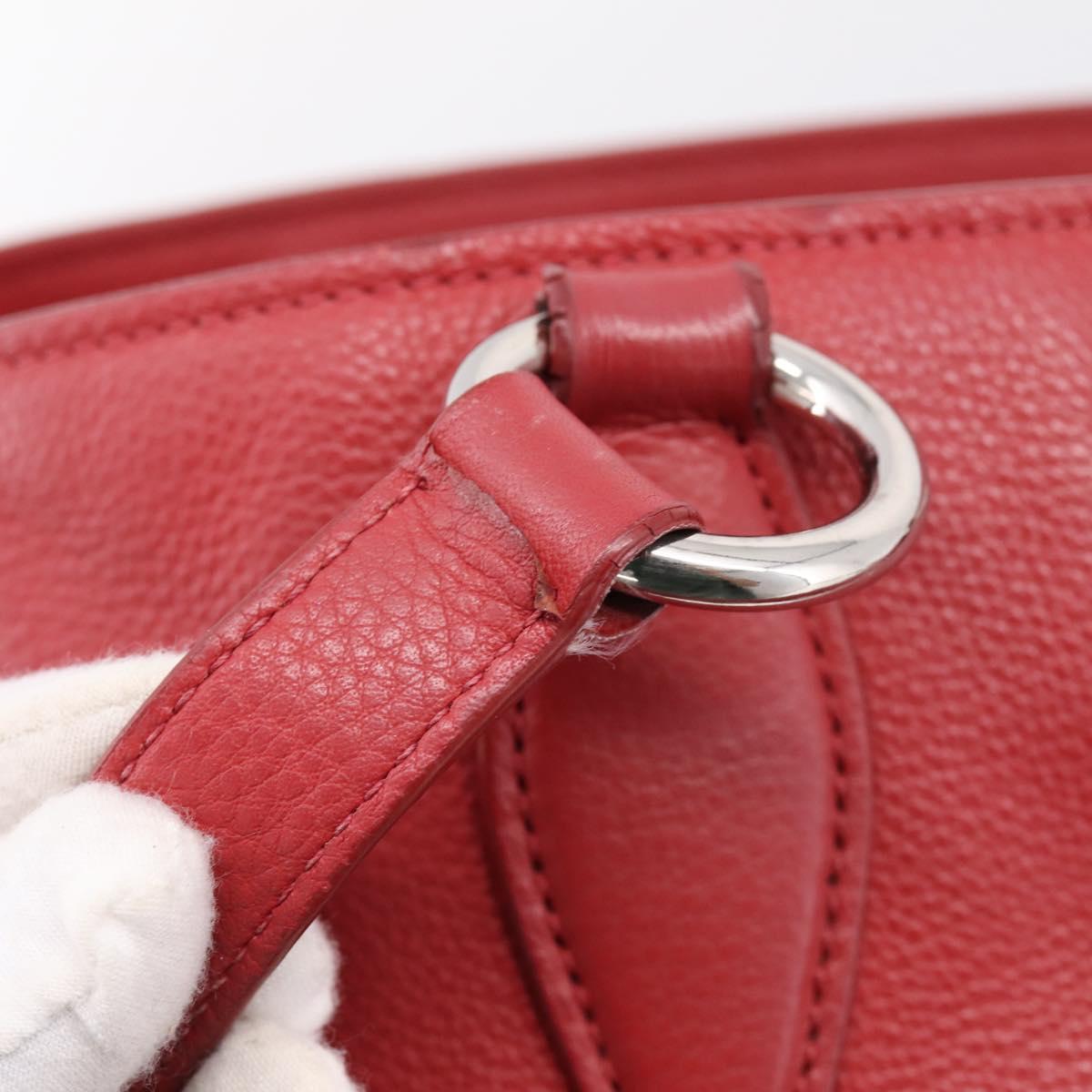 Miu Miu Hand Bag Leather 2way Red Silver Auth 167615M