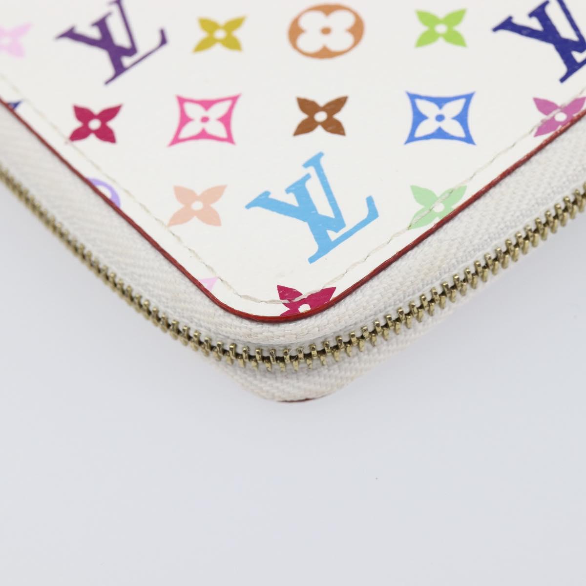LOUIS VUITTON Monogram Multicolor Agenda Mini Zipper White R21046 Auth 167616V