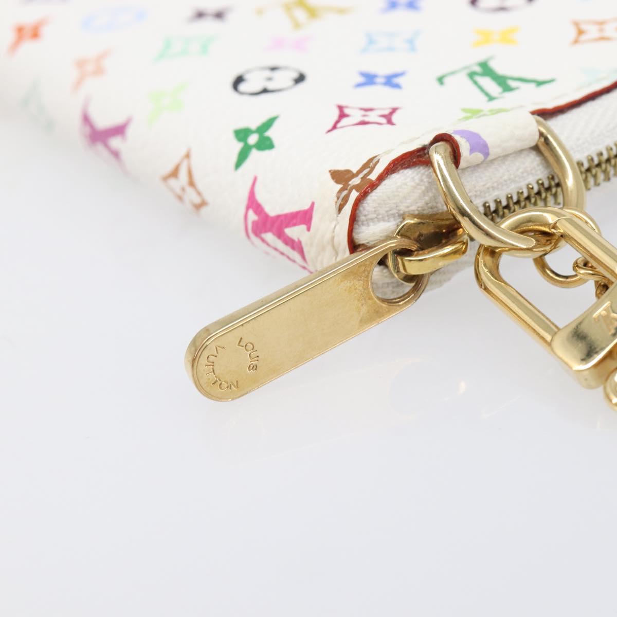 LOUIS VUITTON Monogram Multicolor Agenda Mini Zipper White R21046 Auth 167616V