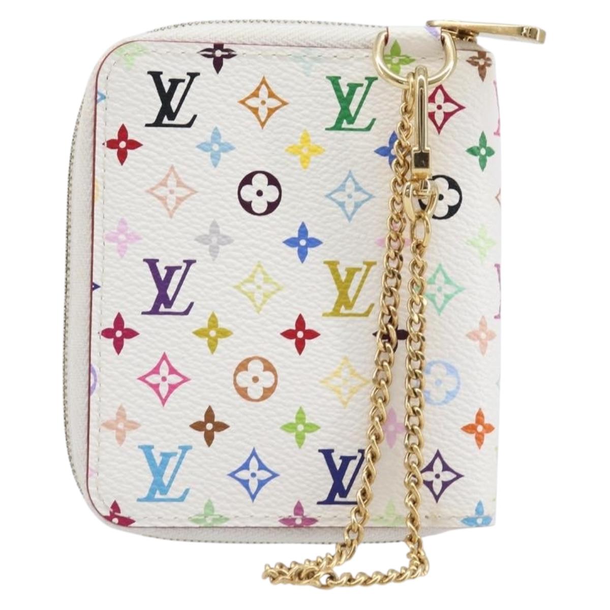LOUIS VUITTON Monogram Multicolor Agenda Mini Zipper White R21046 Auth 167616V