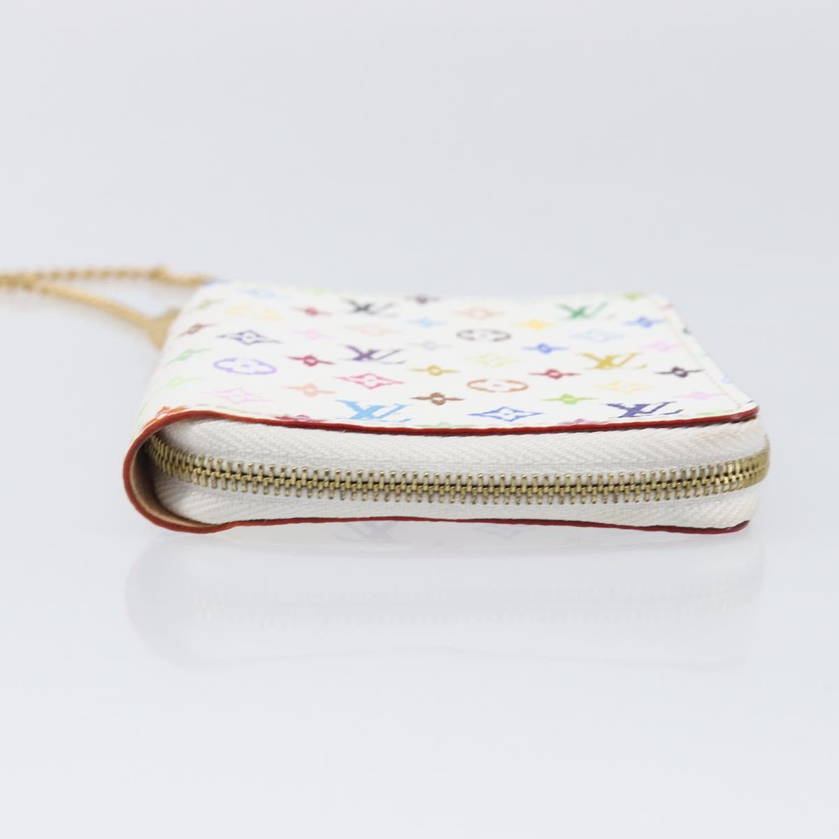 LOUIS VUITTON Monogram Multicolor Agenda Mini Zipper White R21046 Auth 167616V