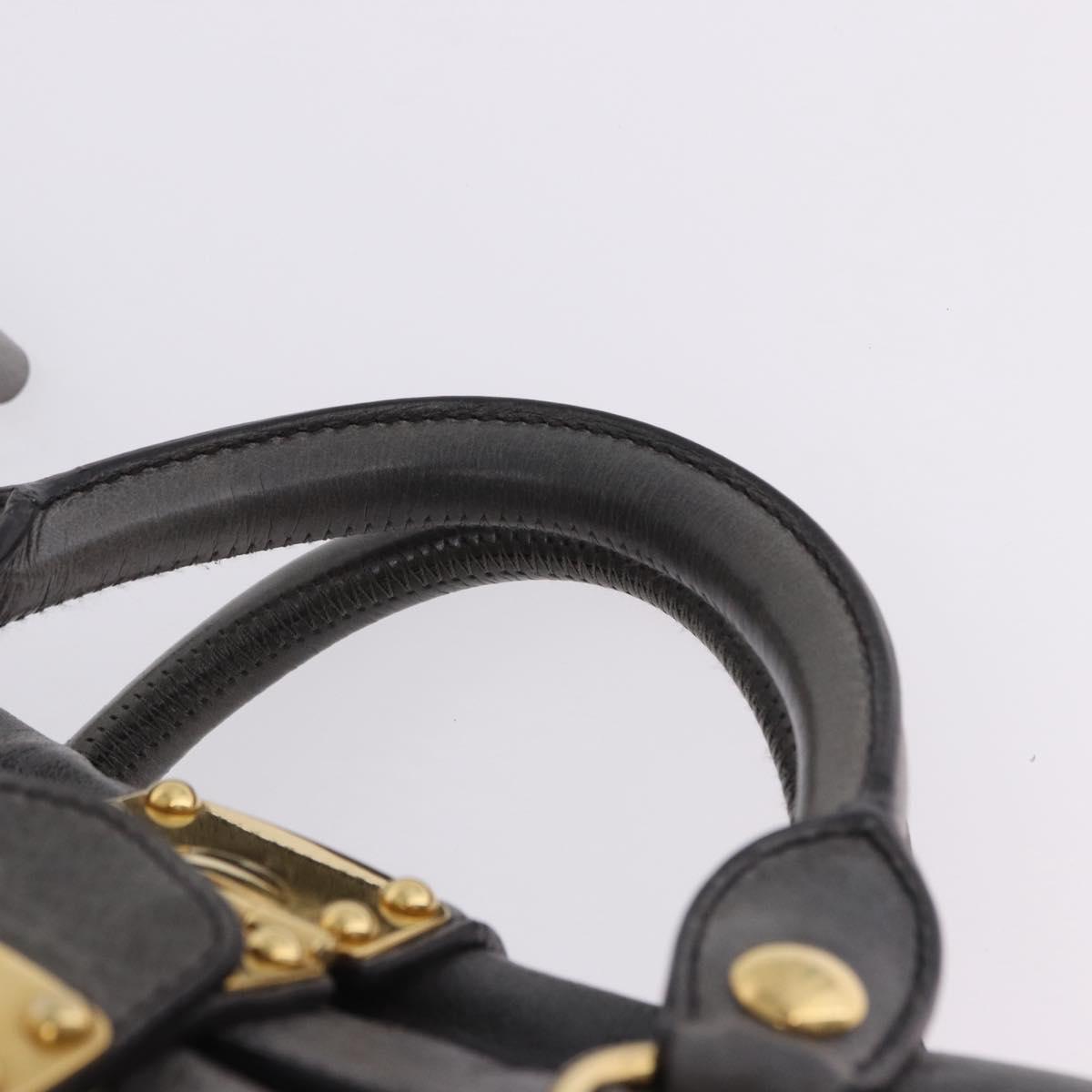 Miu Miu Hand Bag Leather 2way Gray Gold Tone Auth 167623M