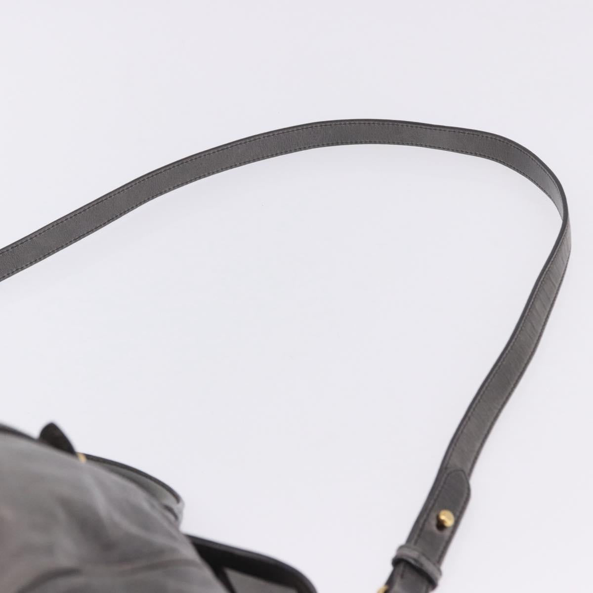 Miu Miu Hand Bag Leather 2way Gray Gold Tone Auth 167623M