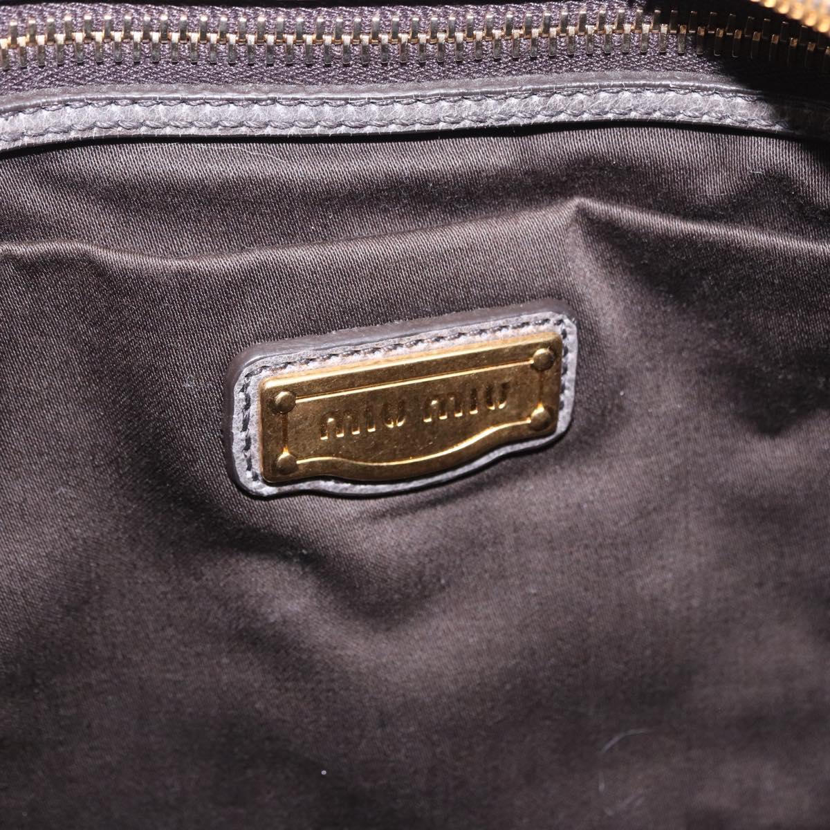 Miu Miu Hand Bag Leather 2way Gray Gold Tone Auth 167623M