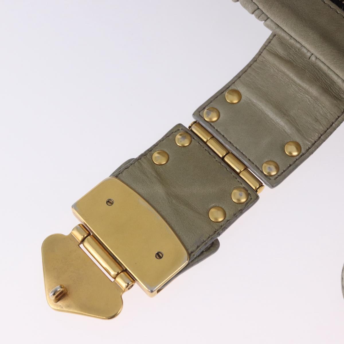 Miu Miu Matelasse Hand Bag Leather 2way Beige Gold Tone Auth 167625V