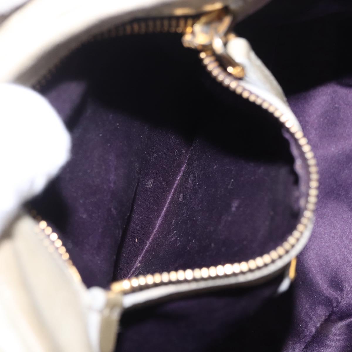 Miu Miu Matelasse Hand Bag Leather 2way Beige Gold Tone Auth 167625V