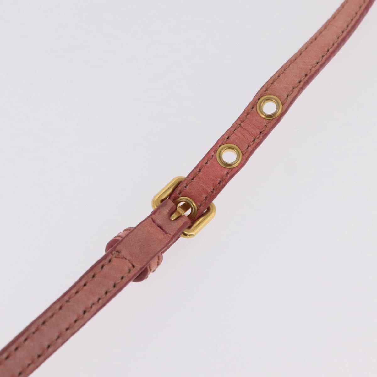 Miu Miu Matelasse Shoulder Bag Leather Pink Gold Auth 167645A