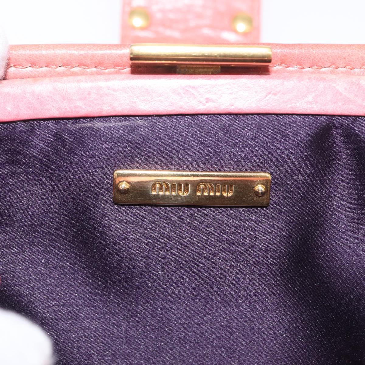 Miu Miu Matelasse Shoulder Bag Leather Pink Gold Auth 167645A