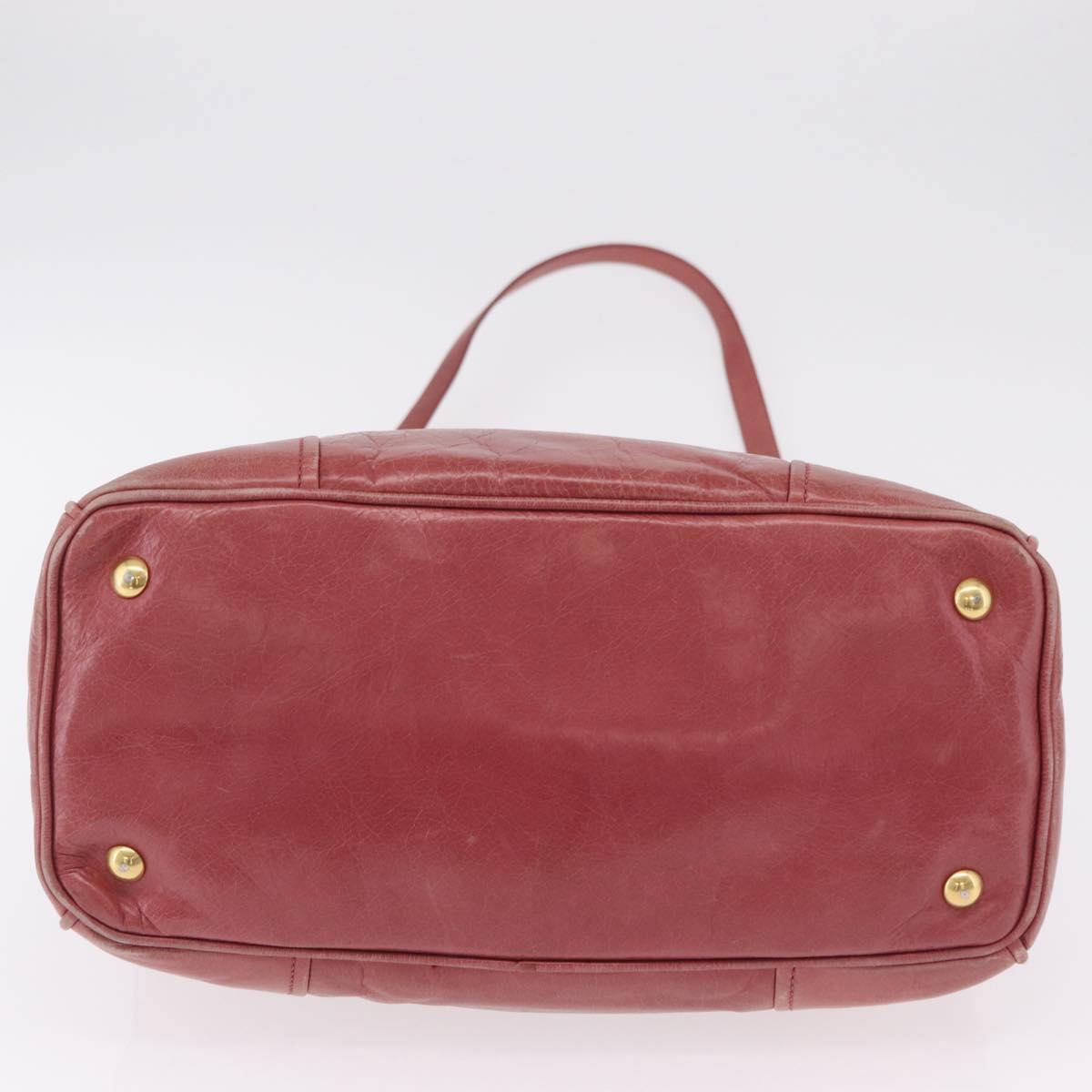 Miu Miu Hand Bag Leather 2way Pink Gold Auth 167648A