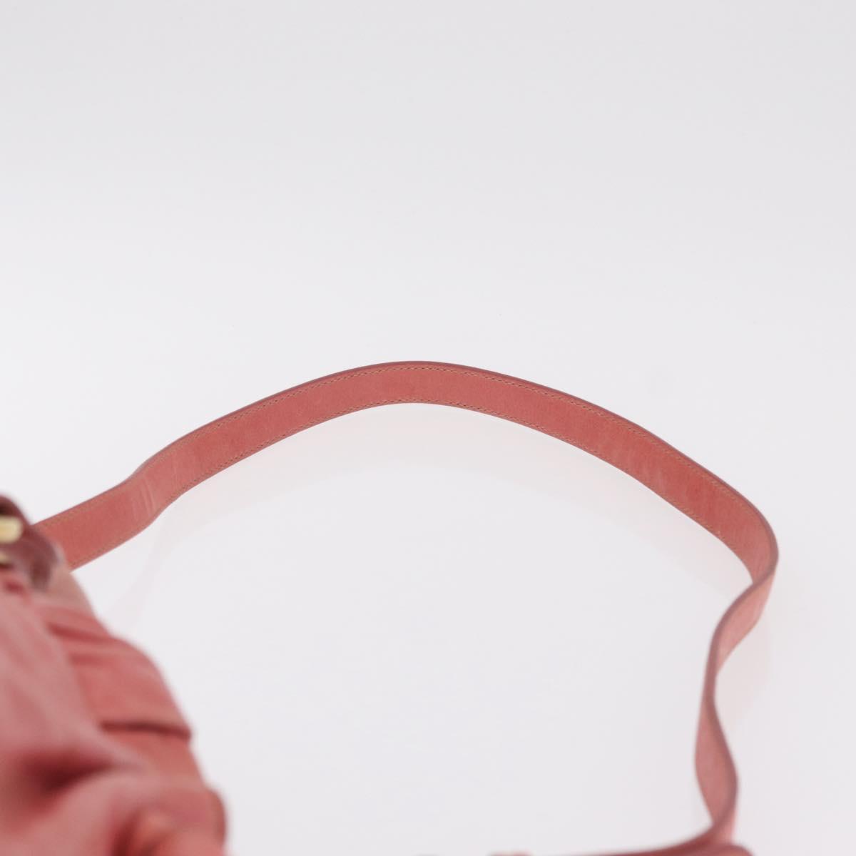 Miu Miu Hand Bag Leather 2way Pink Gold Auth 167649M