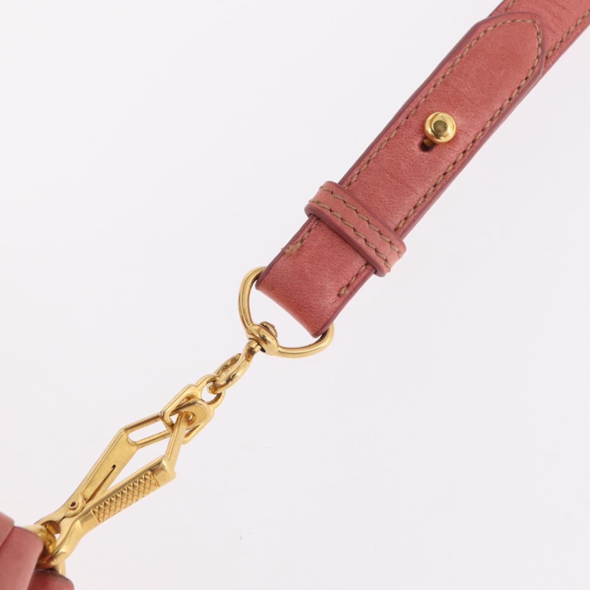 Miu Miu Hand Bag Leather 2way Pink Gold Auth 167649M