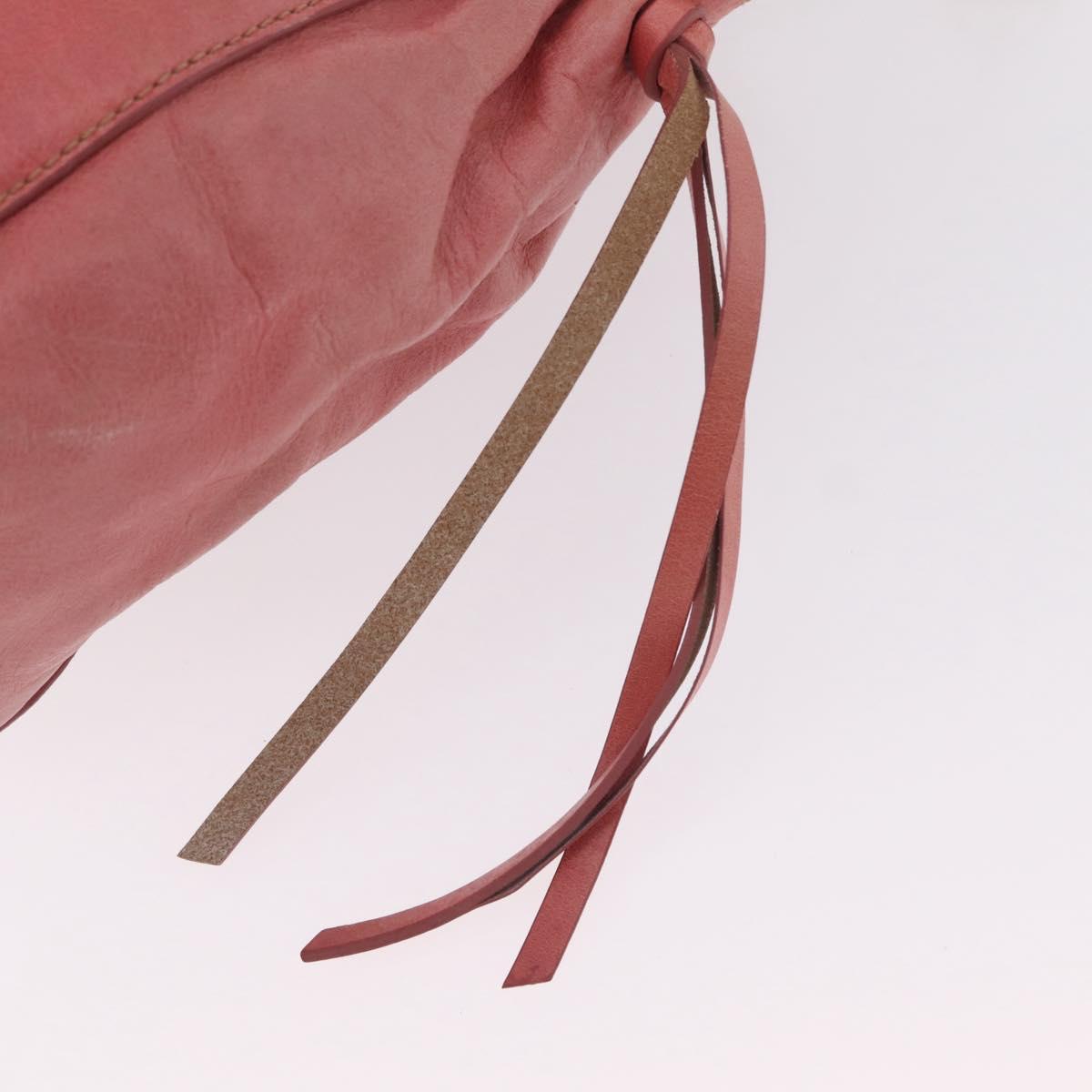 Miu Miu Hand Bag Leather 2way Pink Gold Auth 167649M