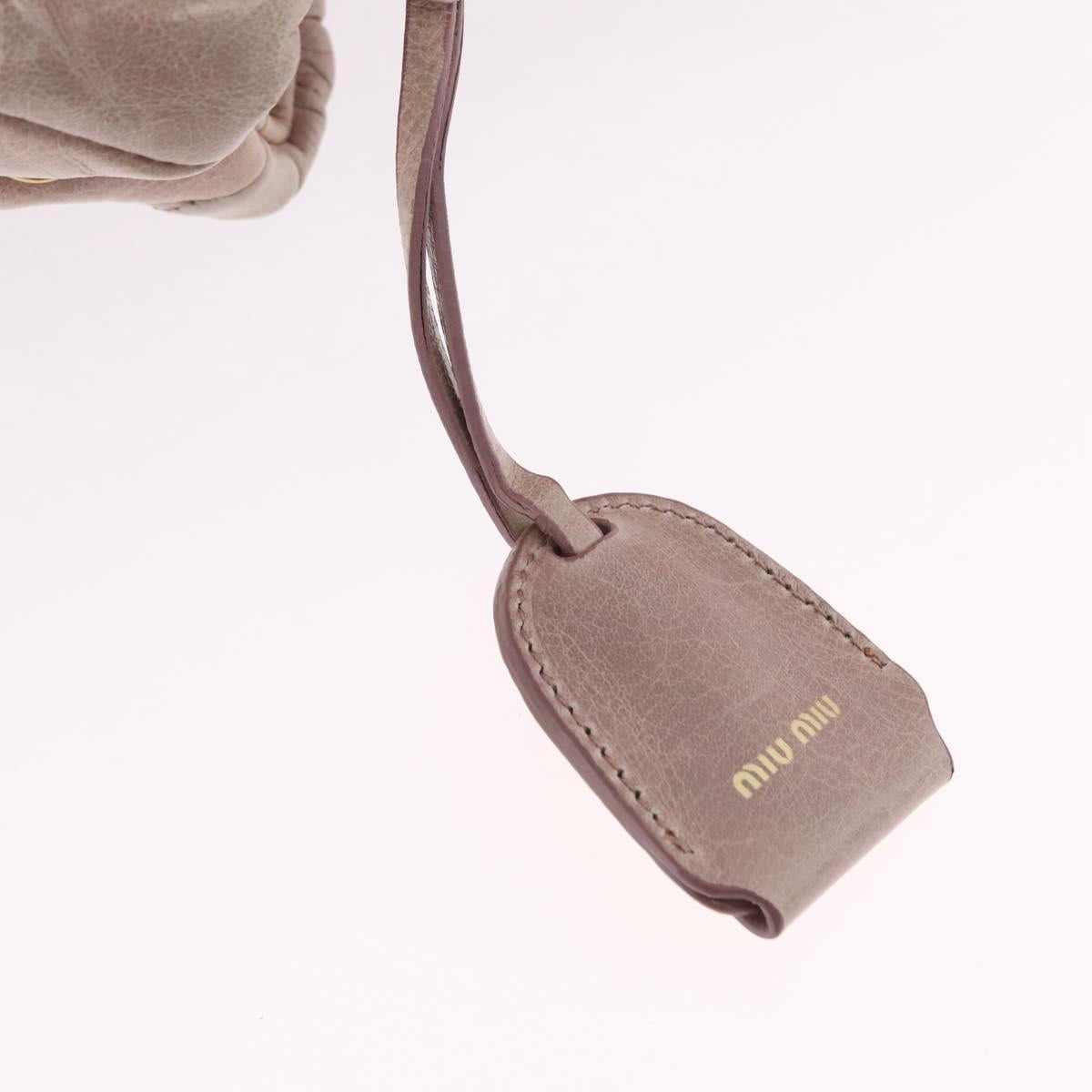 Miu Miu Matelasse Hand Bag Leather 2way Pink Gold Auth 167651A