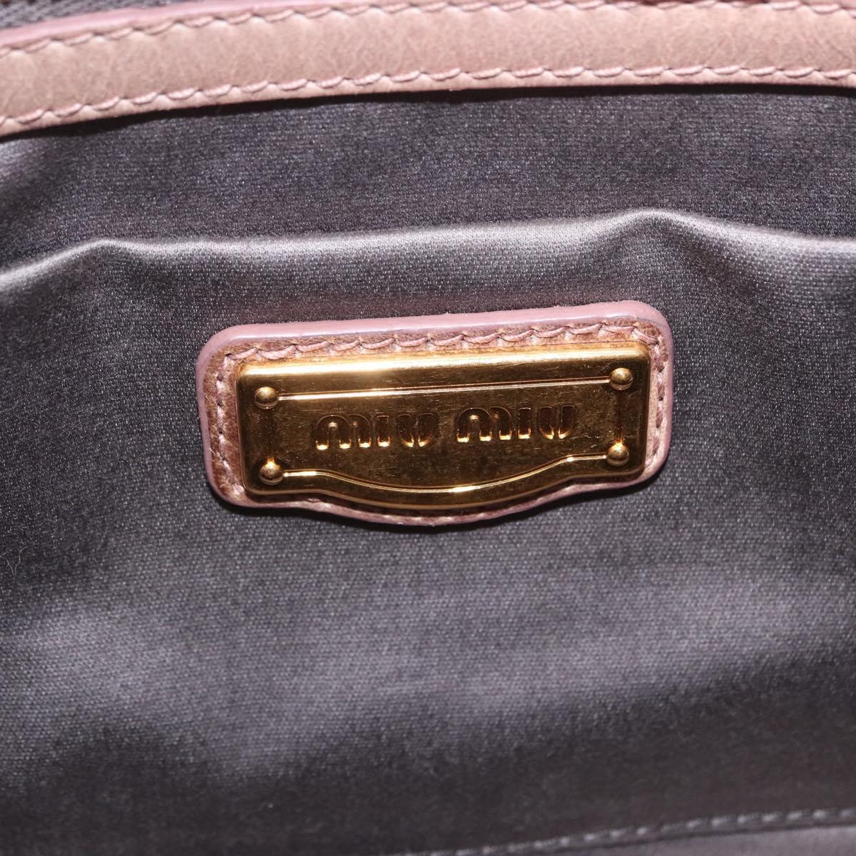 Miu Miu Matelasse Hand Bag Leather 2way Pink Gold Auth 167651A