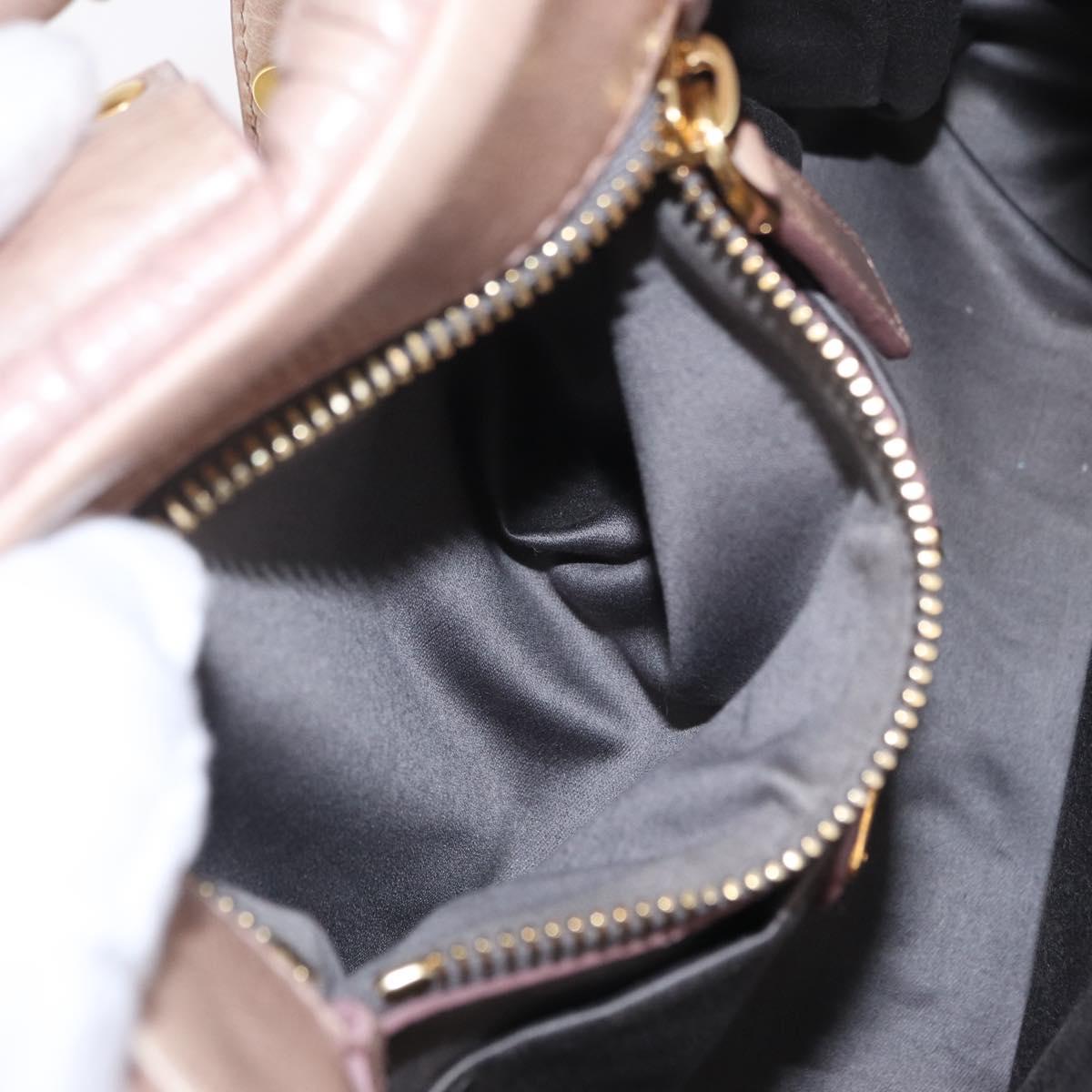 Miu Miu Matelasse Hand Bag Leather 2way Pink Gold Auth 167651A