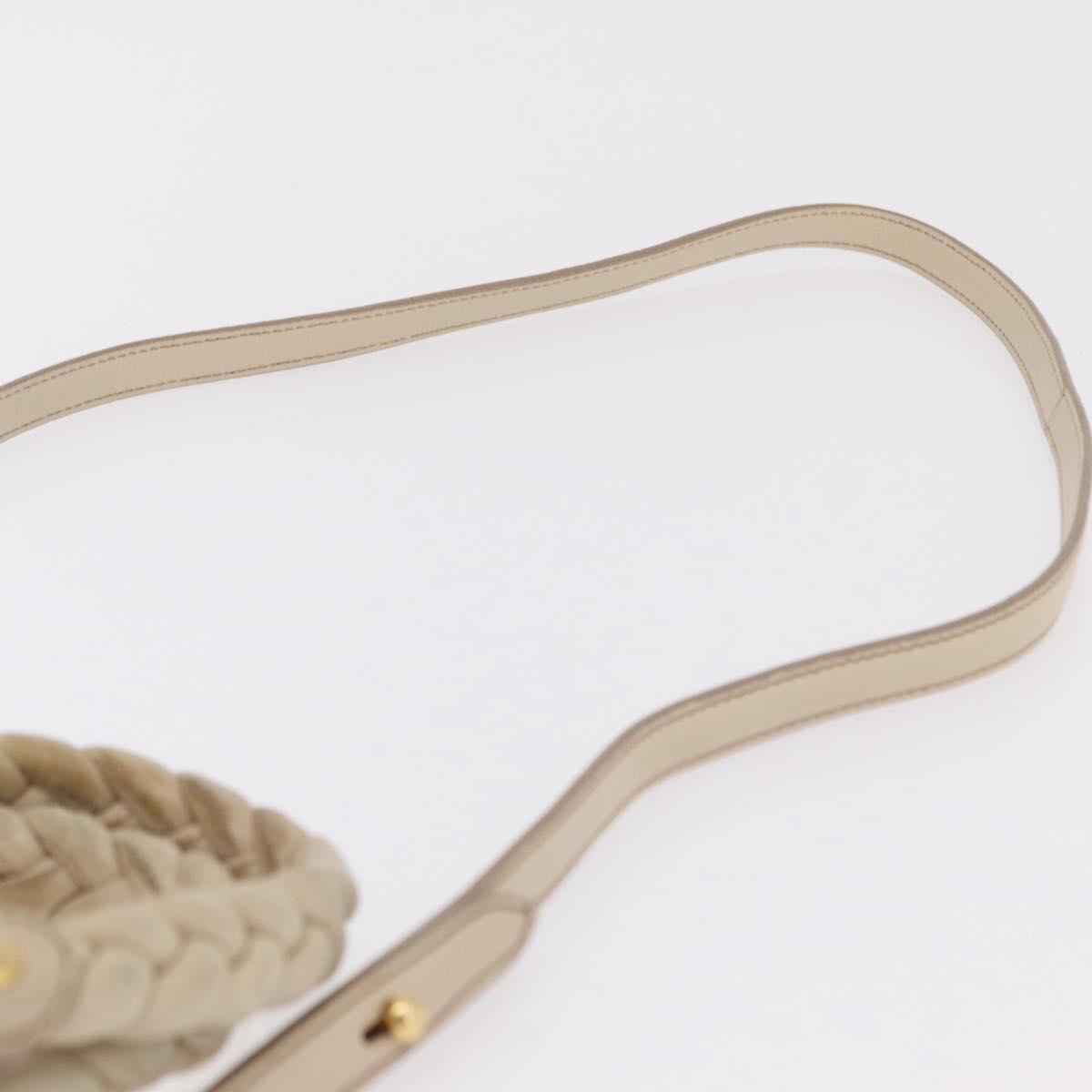 Miu Miu Matelasse Hand Bag Leather 2way Beige Gold Auth 167655A