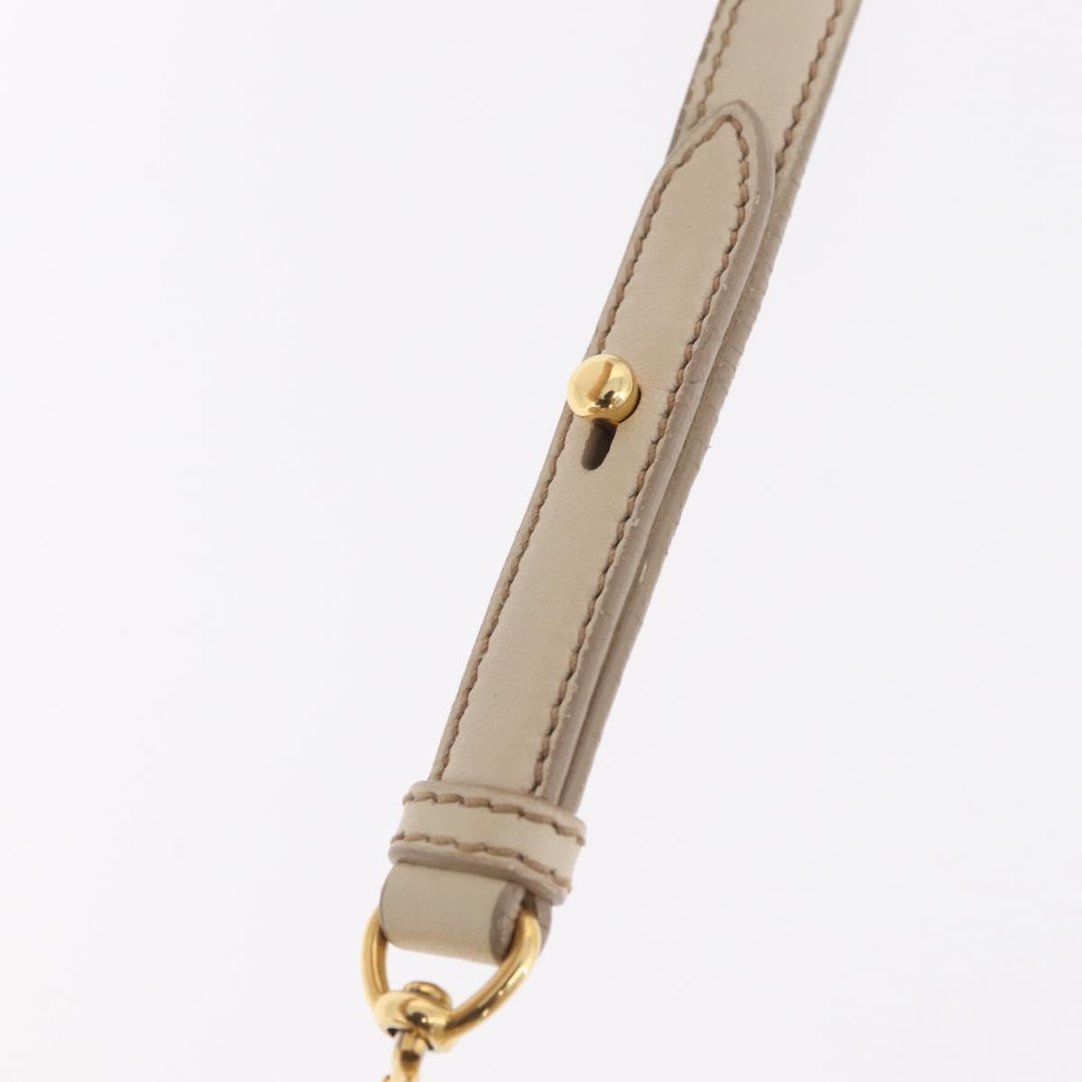 Miu Miu Matelasse Hand Bag Leather 2way Beige Gold Auth 167655A