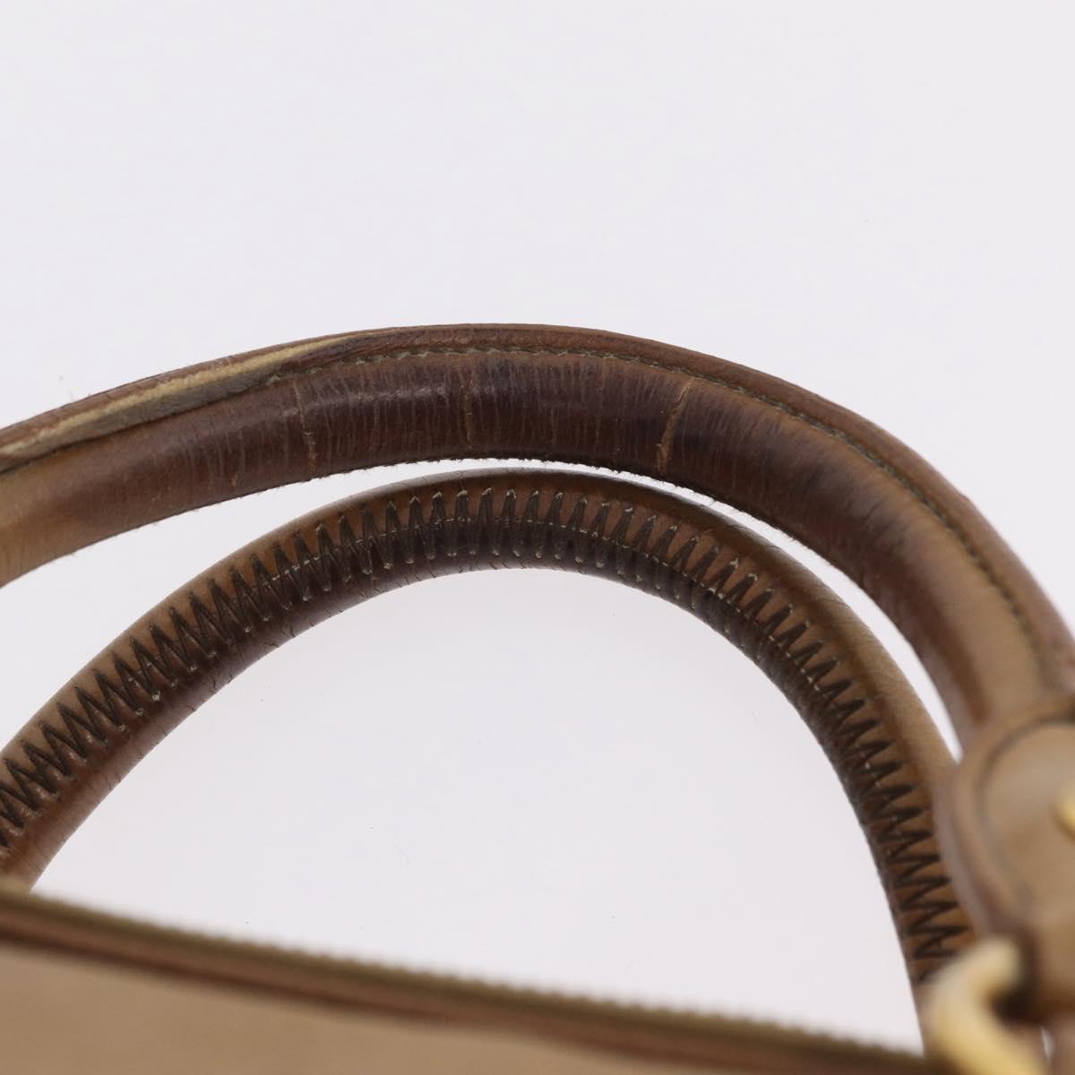 Miu Miu Hand Bag Leather 2way Beige Gold Auth 167657M