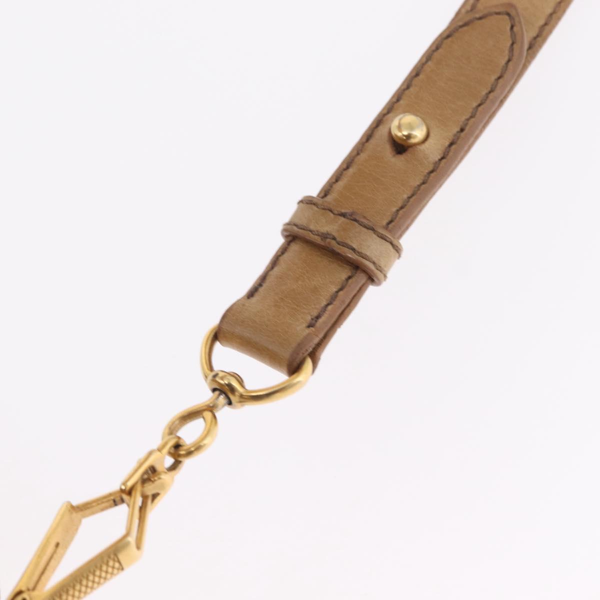 Miu Miu Hand Bag Leather 2way Beige Gold Auth 167657M