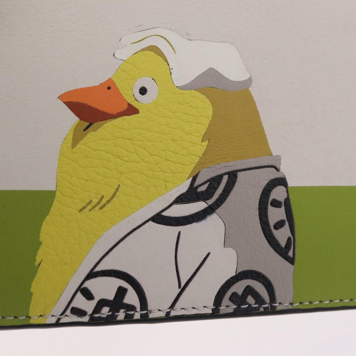 LOEWE x Studio Ghibli Mr. Otori Card Case Leather Beige Gold Auth 167674SM