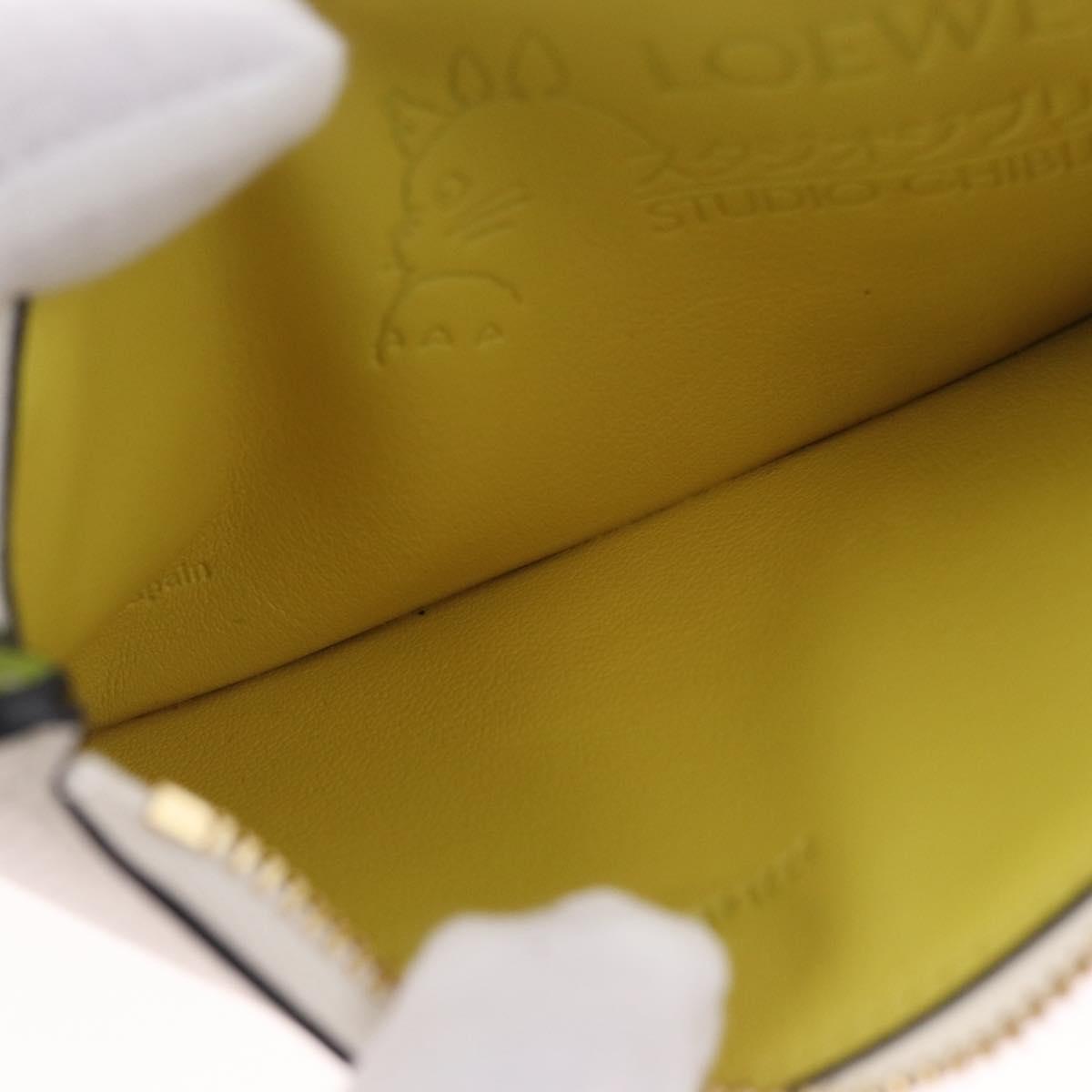 LOEWE x Studio Ghibli Mr. Otori Card Case Leather Beige Gold Auth 167674SM