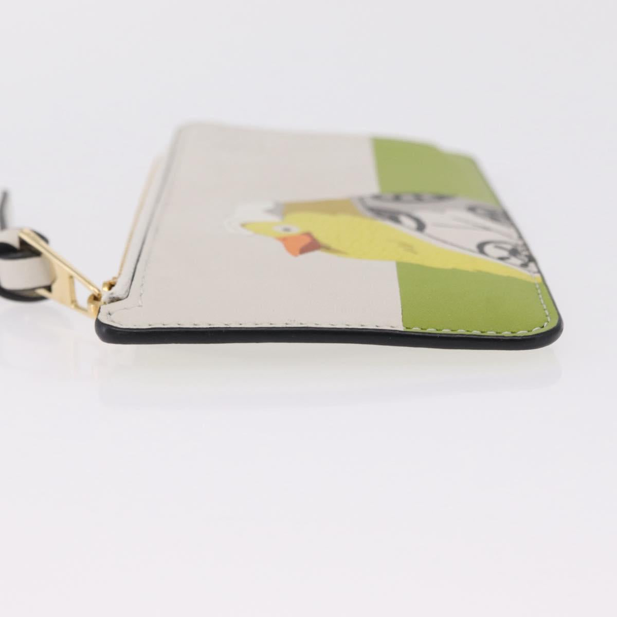 LOEWE x Studio Ghibli Mr. Otori Card Case Leather Beige Gold Auth 167674SM
