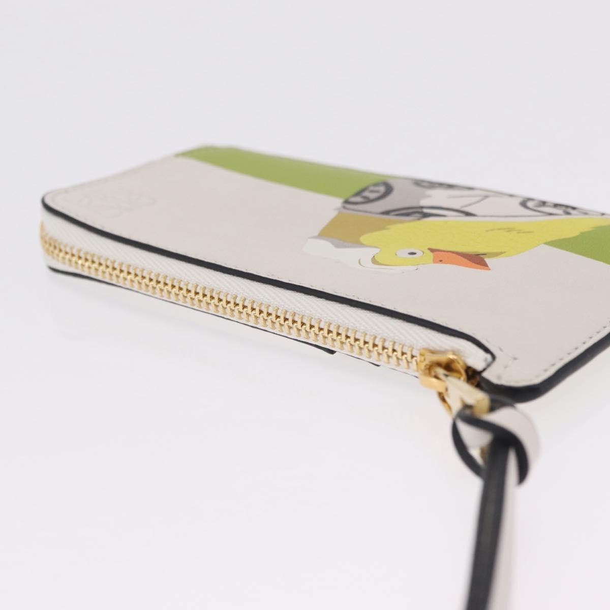 LOEWE x Studio Ghibli Mr. Otori Card Case Leather Beige Gold Auth 167674SM