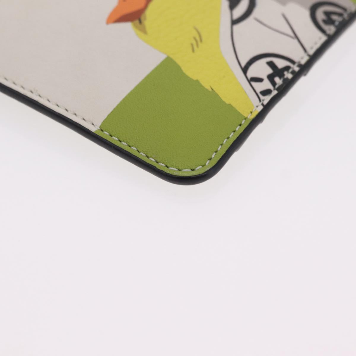 LOEWE x Studio Ghibli Mr. Otori Card Case Leather Beige Gold Auth 167674SM