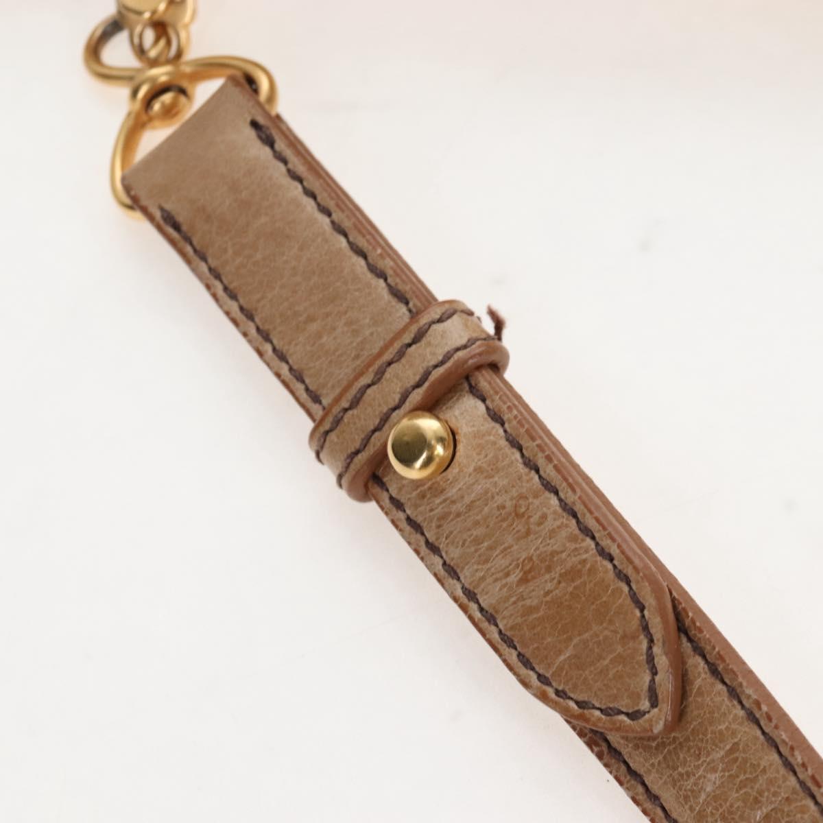 Miu Miu Matelasse Hand Bag Leather 2way Beige Gold Auth 167677M