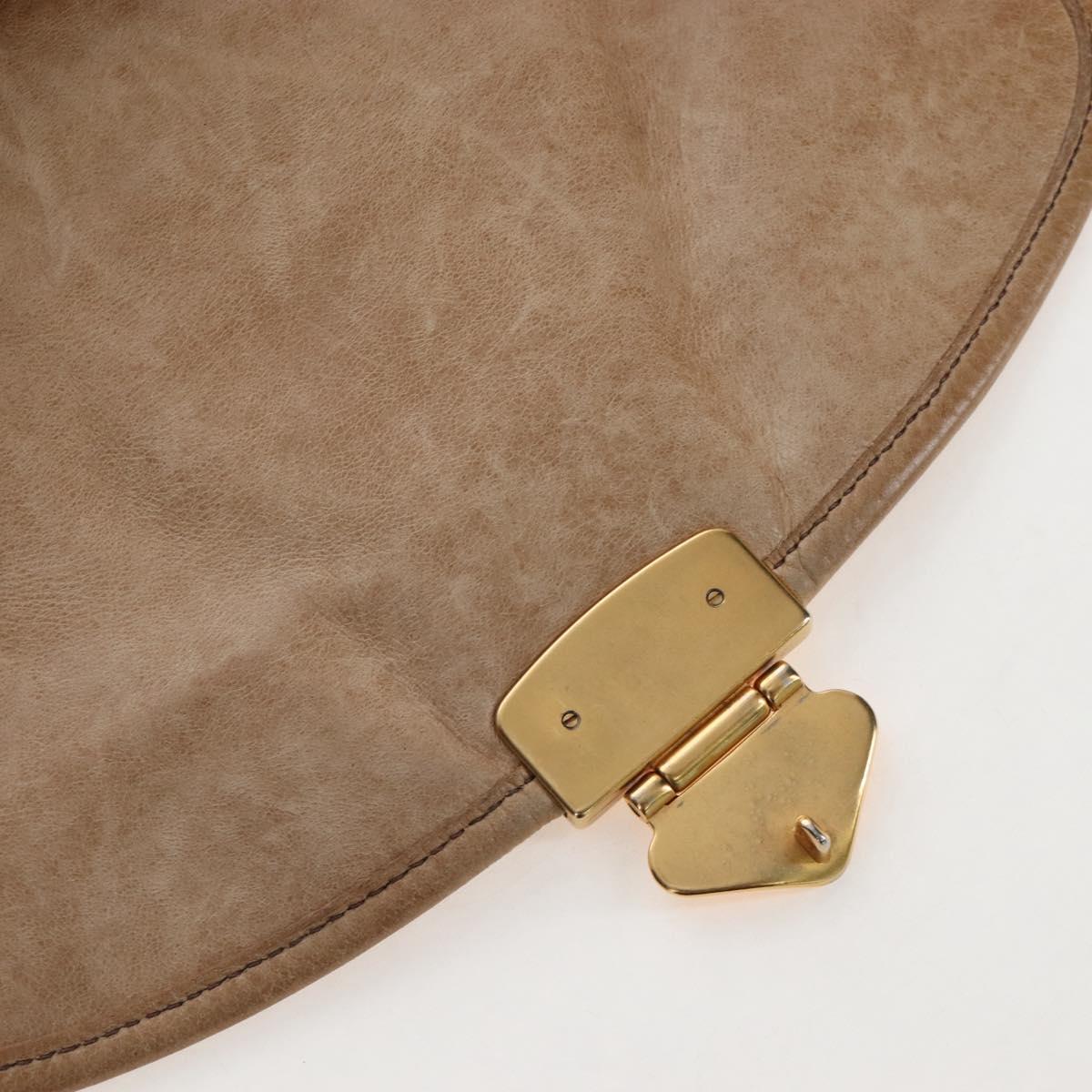 Miu Miu Matelasse Hand Bag Leather 2way Beige Gold Auth 167677M
