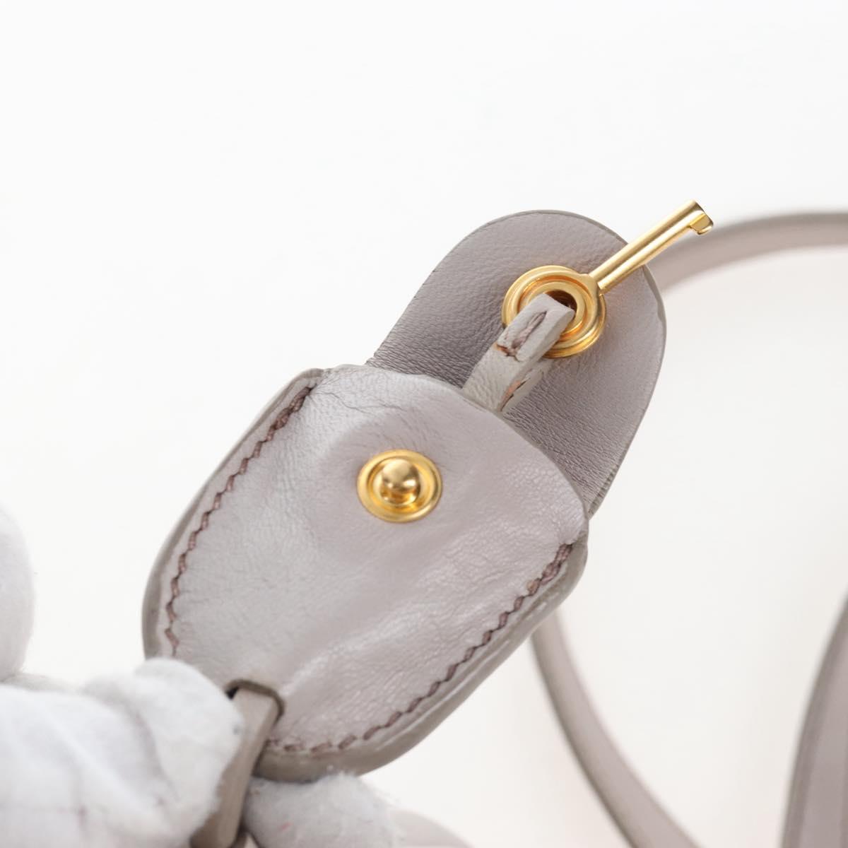 Miu Miu Matelasse Hand Bag Leather 2way Gray Gold Auth 167690M