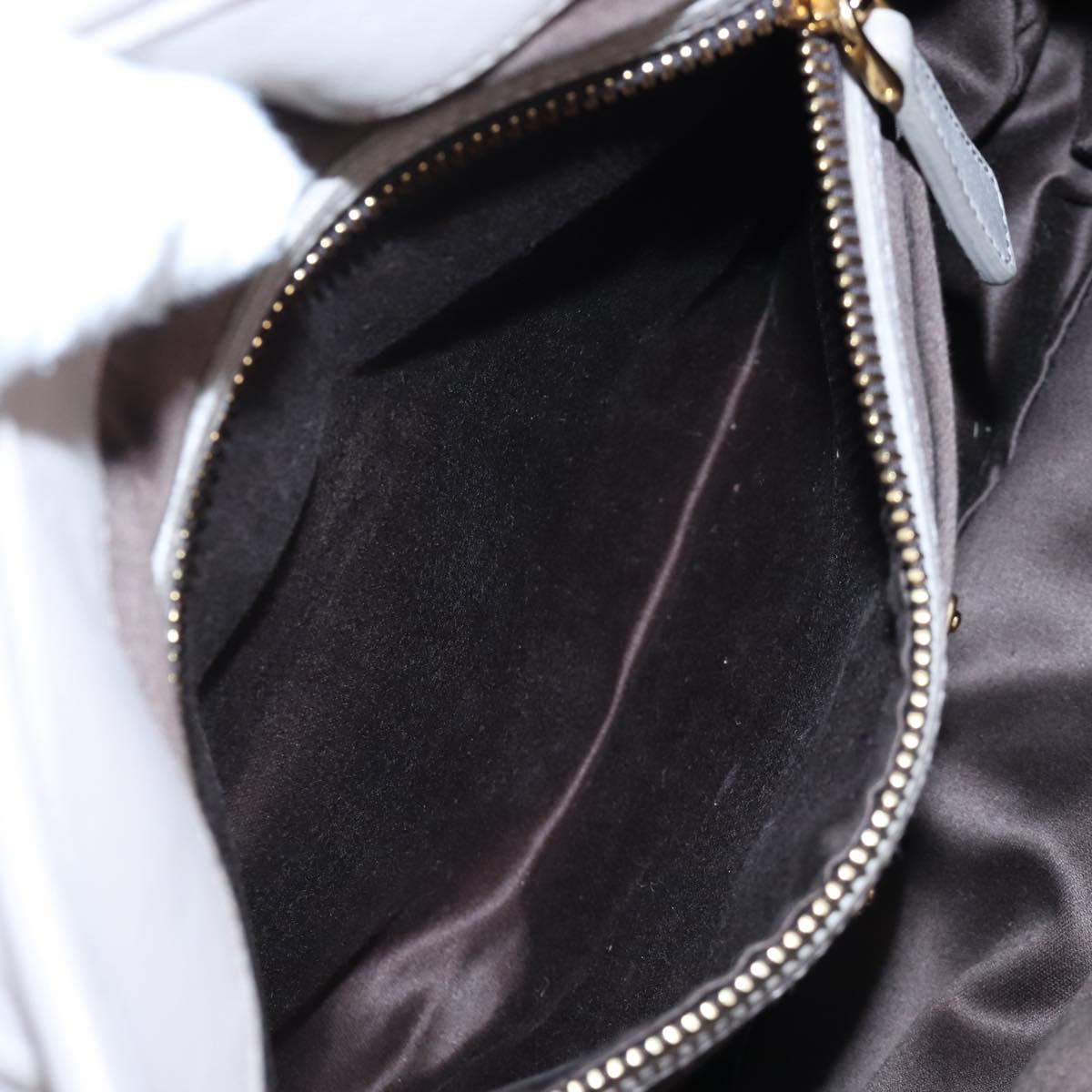 Miu Miu Matelasse Hand Bag Leather 2way Gray Gold Auth 167690M