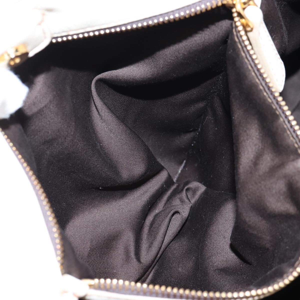 Miu Miu Matelasse Hand Bag Leather 2way White Gold Auth 167694M