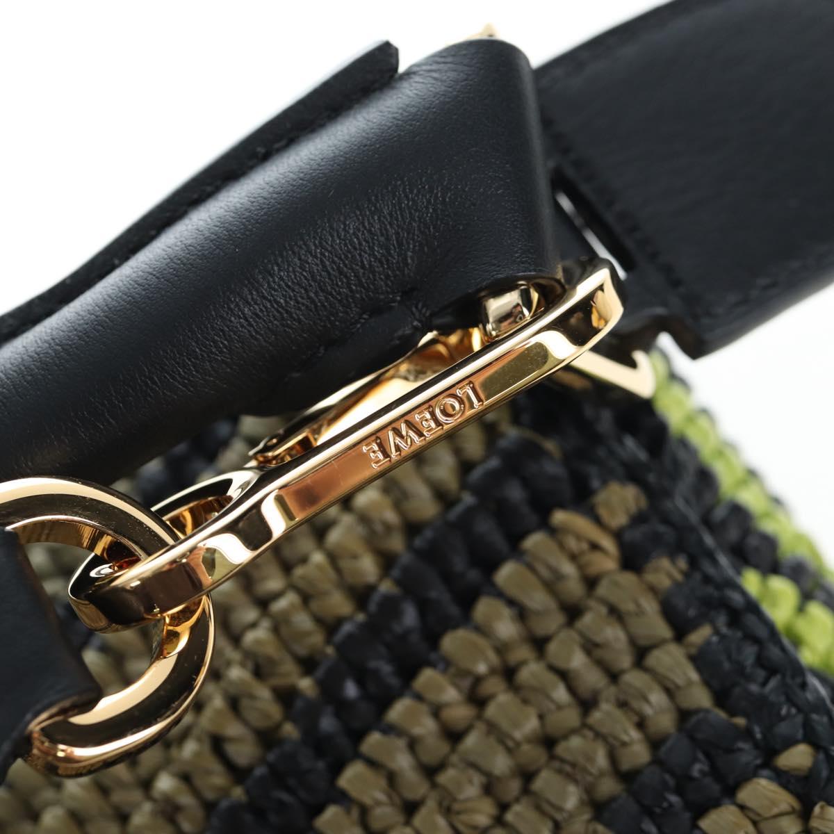 LOEWE Puzzle Bag Small Hand Bag Leather Green Gold Tone Auth 167700SM