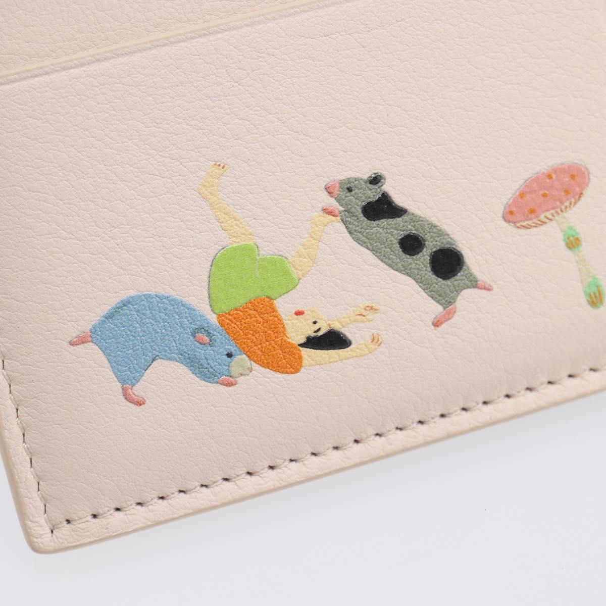 LOEWE Card Case Leather Pink Auth 167702M