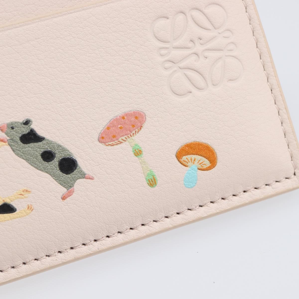LOEWE Card Case Leather Pink Auth 167702M