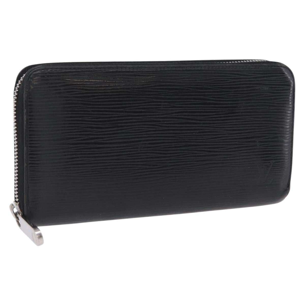 LOUIS VUITTON Epi Zippy Wallet Long Wallet Black M64838 LV Auth 167705