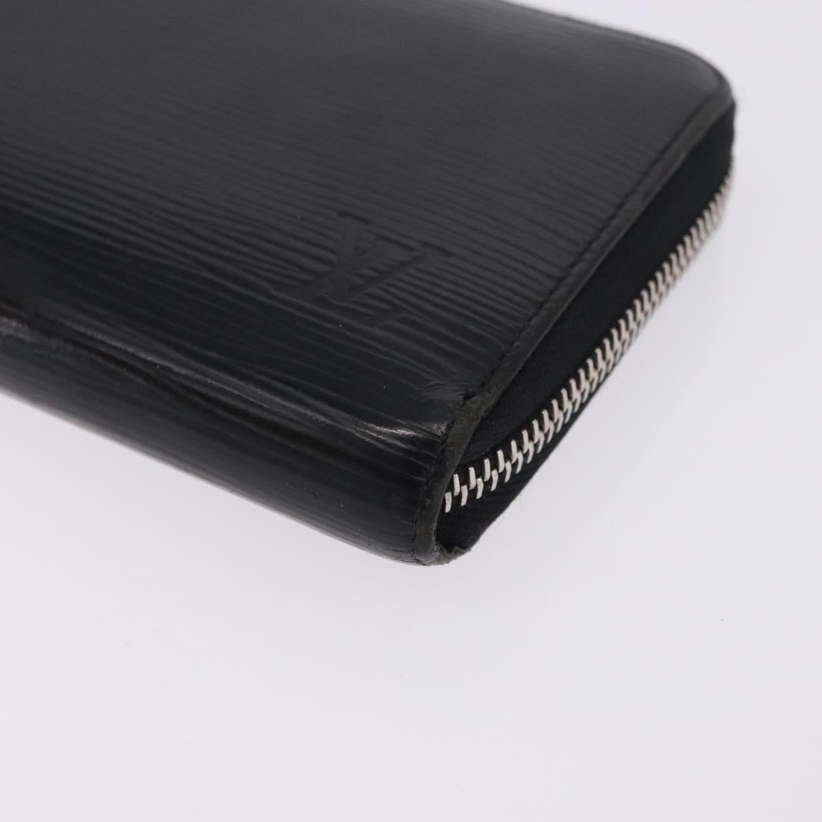 LOUIS VUITTON Epi Zippy Wallet Long Wallet Black M64838 LV Auth 167705