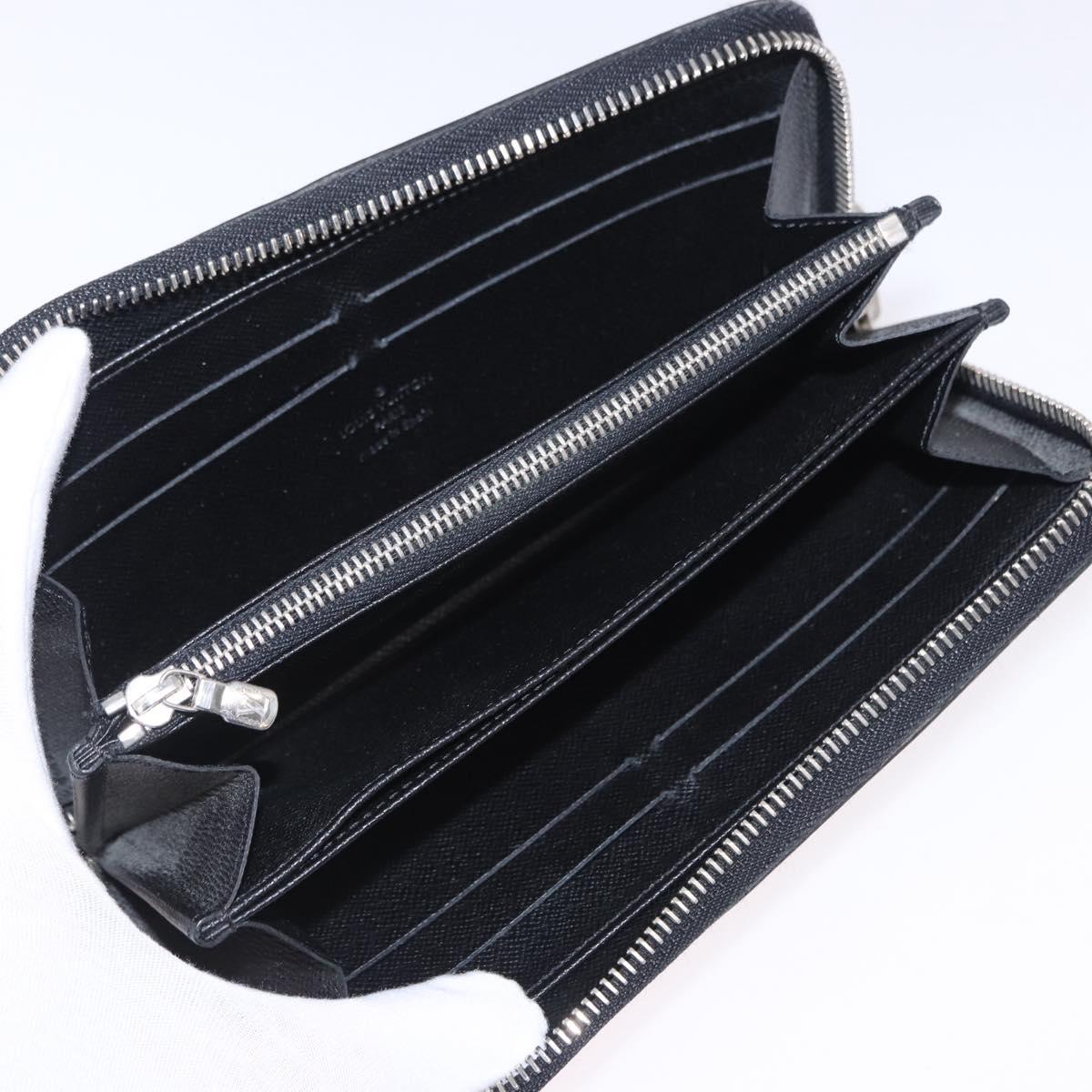 LOUIS VUITTON Epi Zippy Wallet Long Wallet Black M64838 LV Auth 167705