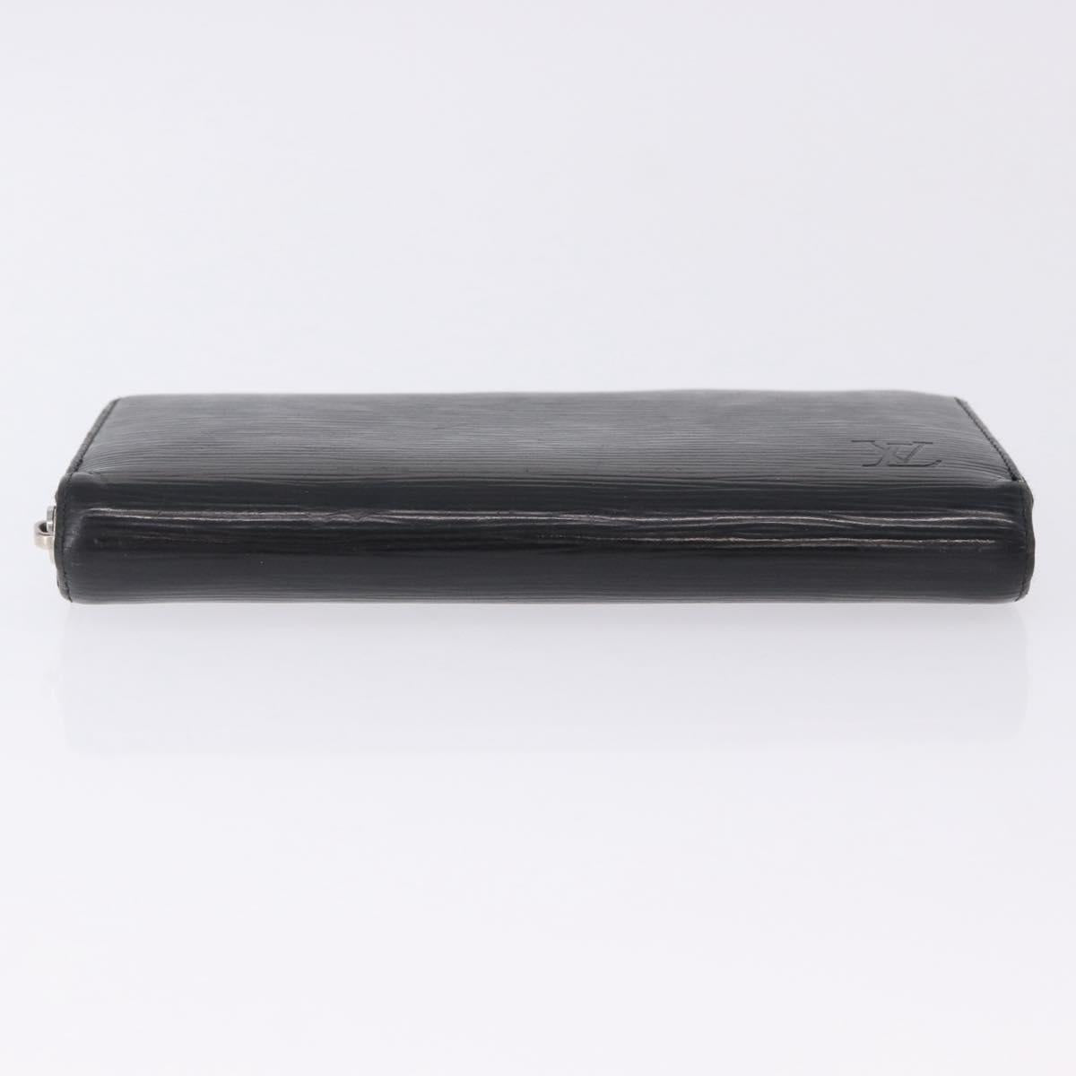 LOUIS VUITTON Epi Zippy Wallet Long Wallet Black M64838 LV Auth 167705