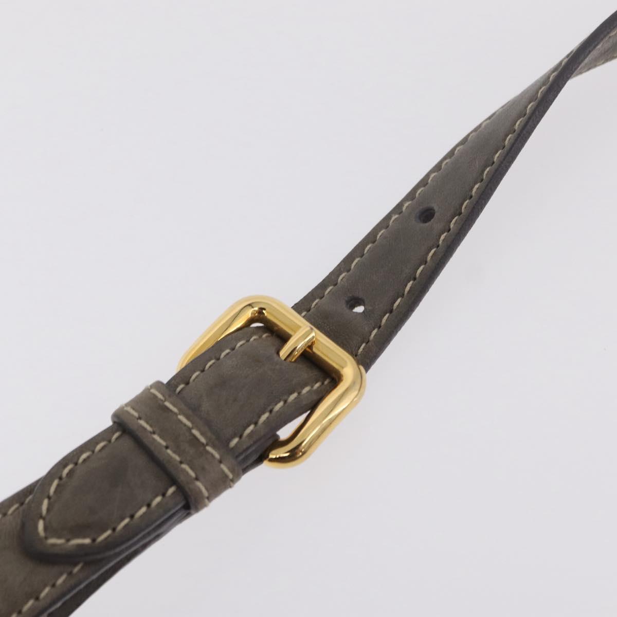 Miu Miu Hand Bag Leather 2way Gray Gold Auth 167708A